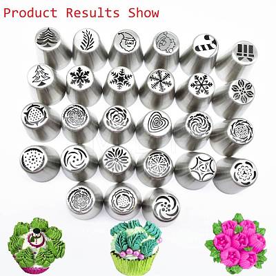 Floral Stainless Steel Russian Piping Tips DIY-D036-15P-1