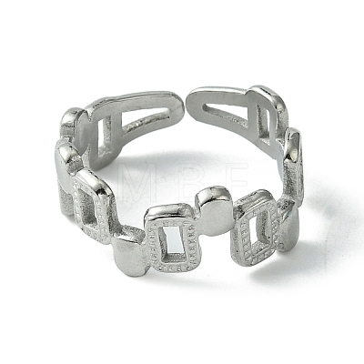 304 Stainless Steel Open Cuff Ring RJEW-L110-036P-1