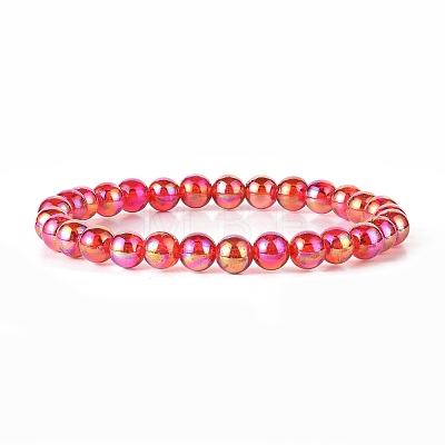 AB Color Transparent Acrylic Beaded Stretch Bracelet Sets BJEW-JB09047-1