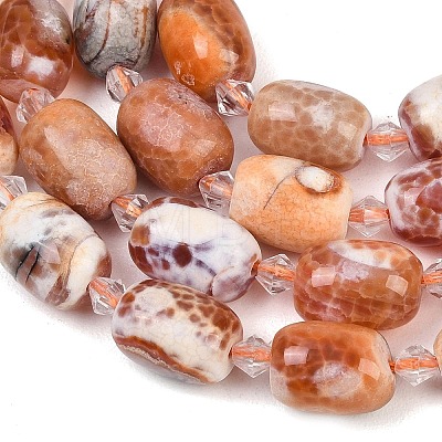 Natural Fire Crackle Agate Beads Strands G-K393-G01-10x14-1