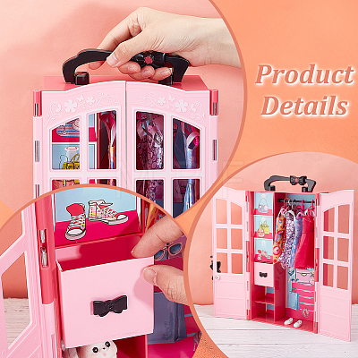   Plastic Doll Clothes Hanger and Closet DIY-PH0022-05-1