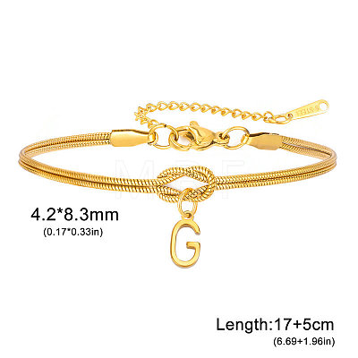 304 Stainless Steel Initial Charm Bracelets FS-WGD8E41-20-1