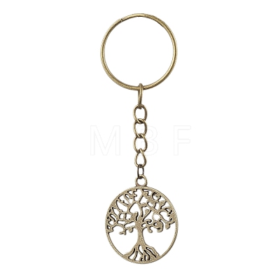 Tibetan Style Alloy Tree of Life Keychains KEYC-JKC00693-01-1