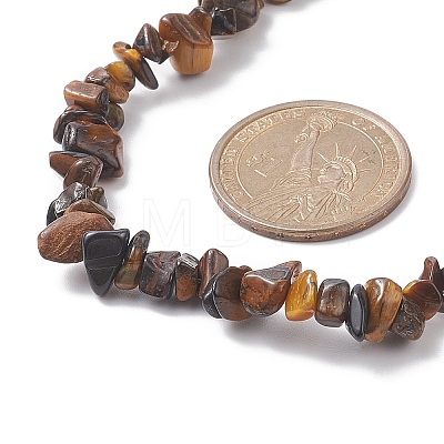 Natural Tiger Eye Chip Beaded Necklaces NJEW-JN04275-01-1