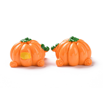 Autumn Opaque Resin Pumpkin Cabochons RESI-D063-12-1