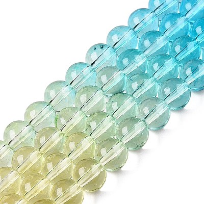 Baking Painted Transparent Glass Beads DGLA-M001-8mm-03-1