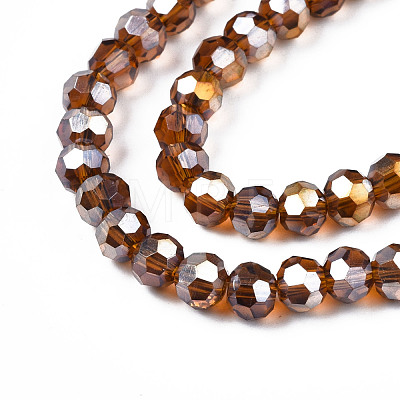 Electroplate Glass Beads Strands EGLA-R016-4m-4-1