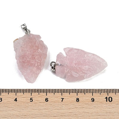 Raw Rough Natural Rose Quartz Pendants G-G162-01P-01-1
