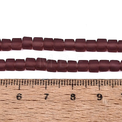 Transparent Frosted Glass Beads Strands GLAA-N072-01A-A17-1