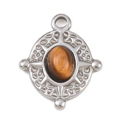 Natural Tiger Eye Pendants STAS-P434-03P-1