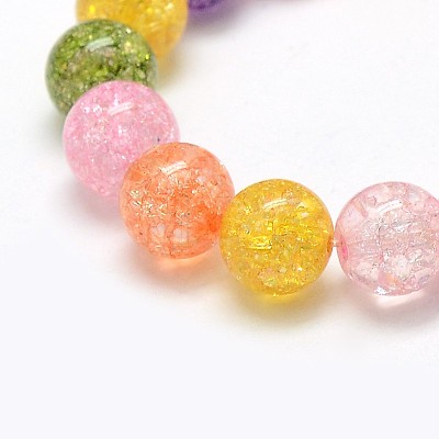Synthetic Crackle Quartz Round Beads Strands X-G-L155-6mm-01-1