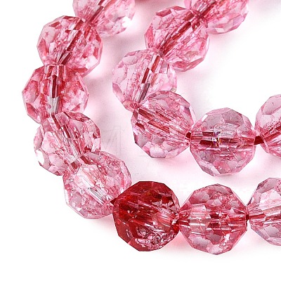Crackle Transparent Glass Beads Strands GLAA-N068-06A-04-1