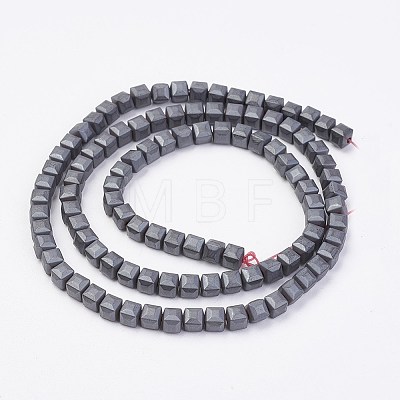 Non-magnetic Synthetic Hematite Beads Strands G-F396-35-4x4mm-1