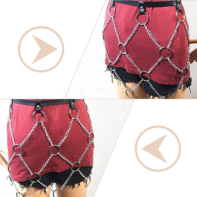 WADORN 2Pcs 2 Colors Imitation Leather Chain Belt AJEW-WR0002-06-1