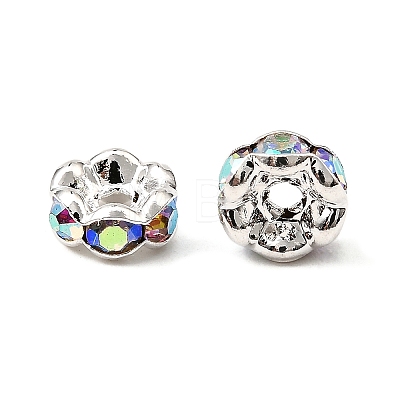 Brass Rhinestone Spacer Beads RB-A014-L6mm-28S-NF-1