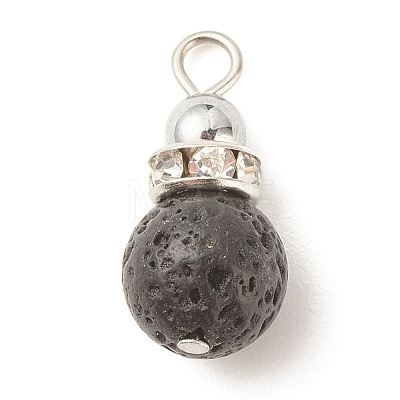 Natural Lava Rock Pendants PALLOY-JF01517-1