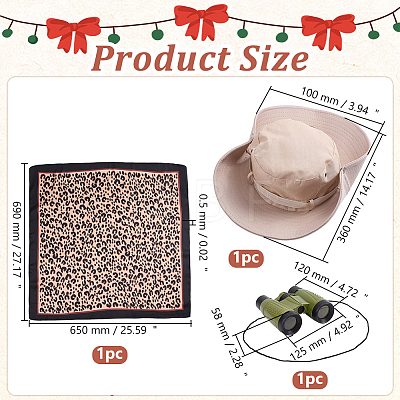 Square Leopard Print Pattern Imitated Silk Fabric Scarf for Women Girls AJEW-WR0003-99-1