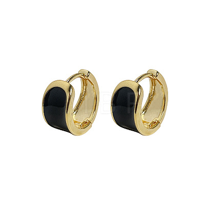 Brass Enamel Hoop Earrings FS-WG3C3EB-03-1