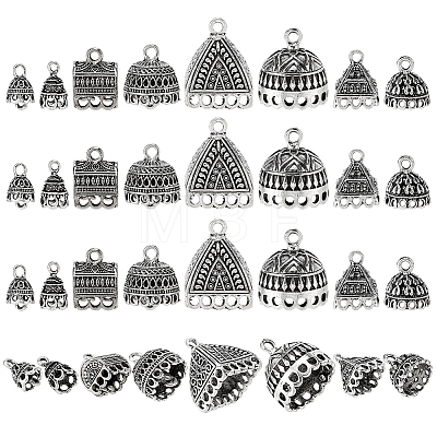 32Pcs 8 Styles Tibetan Style Alloy Pendant Bails TIBE-PH0002-60-1