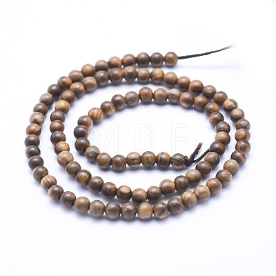Natural African Padauk Wood Beads Strands WOOD-P011-02-6mm-1