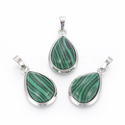 Synthetic Malachite Pendants G-L512-C01-1