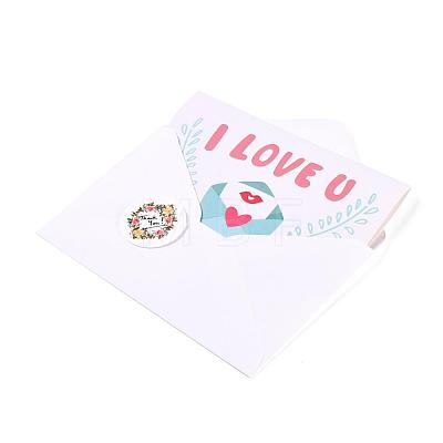 Rectangle Paper Greeting Cards DIY-F096-16-1
