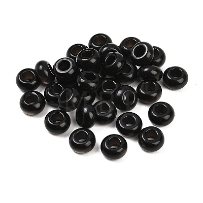 Natural Silver Obsidian European Beads G-G740-14x8mm-44-1