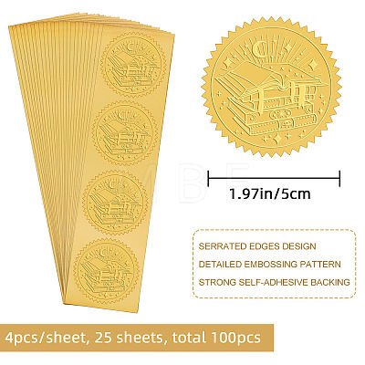 Self Adhesive Gold Foil Embossed Stickers DIY-WH0211-149-1