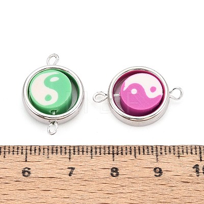 Polymer Clay Beads with CCB Plastic Frame Connector Charms CLAY-T022-35M-01-1