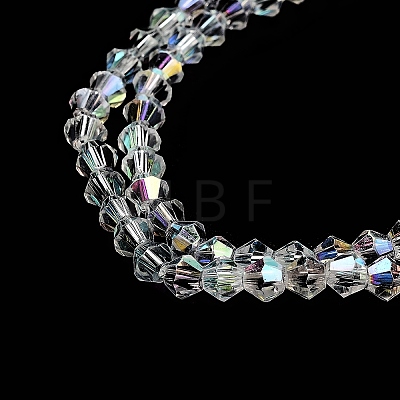 Faceted Bicone Electroplate Glass Beads Strands EGLA-P016-4mm-AB02-1