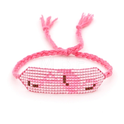 Friendship Flamingo Loom Pattern Seed Beads Bracelets for Women BJEW-Z013-30-1