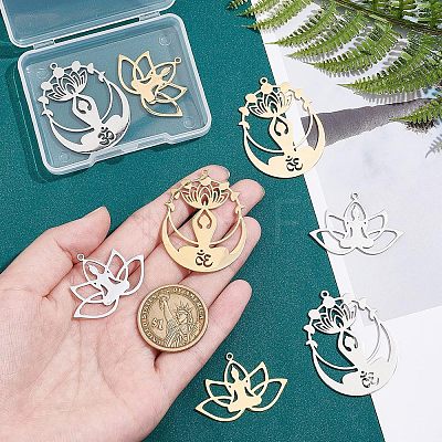 Unicraftale 8Pcs 4 Styles 201 Stainless Steel Pendants STAS-UN0033-89-1