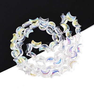 Electroplate Transparent Glass Beads Strands X-EGLA-N057-09A-01-1