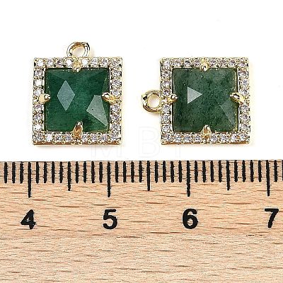 Natural Green Strawberry Quartz Faceted Square Charms G-I375-06G-07-1