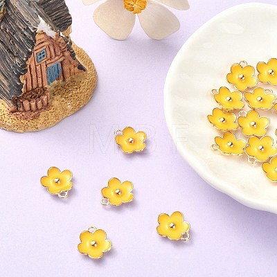 Light Gold Plated Alloy Enamel Pendants ENAM-YW0002-20G-1