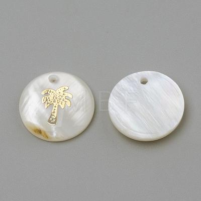 Freshwater Shell Pendants SHEL-Q010-008G-1