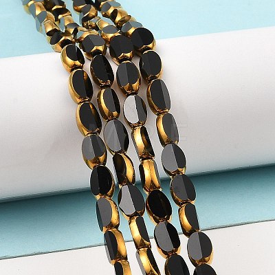 Faceted Transparent Electroplate Glass Beads Strands EGLA-P051-05A-A-1
