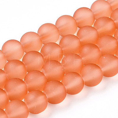 Transparent Glass Bead Strands GLAA-S031-8mm-33-1-1