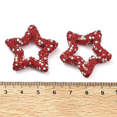 Star Shape Polymer Clay Rhinestone Beads CLAY-NH0001-06C-1