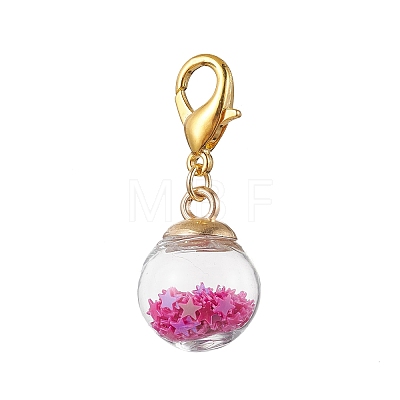 Glass Ball Pendant Decorations HJEW-JM01711-1