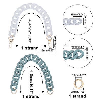 Transparent Acrylic Chains Bag Handles AJEW-WR0001-03-1