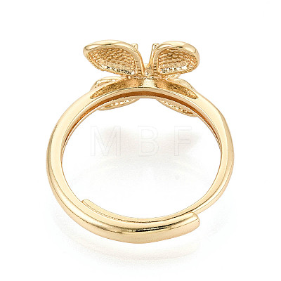 Flower Brass Adjustable Rings Setting KK-T079-20G-1