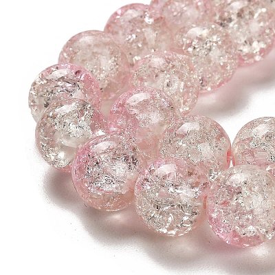 Spray Painted Crackle Glass Beads Strands CCG-Q002-10mm-01-1