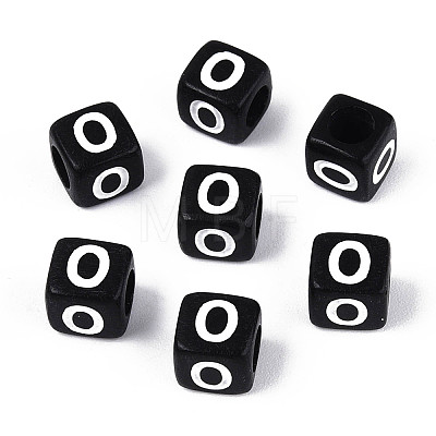 Initial Acrylic Horizontal Hole Beads OACR-ZX006-35O-1