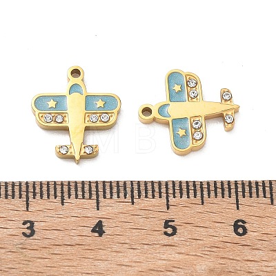 304 Stainless Steel Enamel Pendants STAS-B142-04G-1