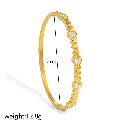 304 Stainless Steel Crystal Rhinestone Hinged Bangles WG78C60-05-1