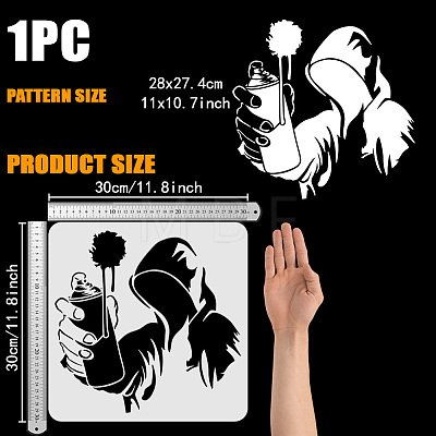 PET Hollow Out Drawing Painting Stencils DIY-WH0391-0798-1