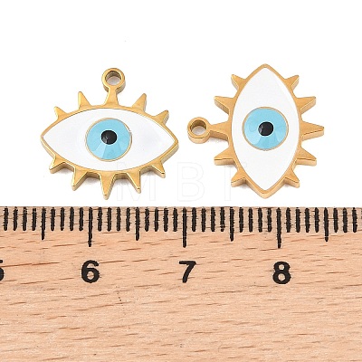 304 Stainless Steel Enamel Pendants STAS-Z190-09G-06-1