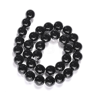 Synthetic Black Stone Beads Strands GSR12mmC044-1