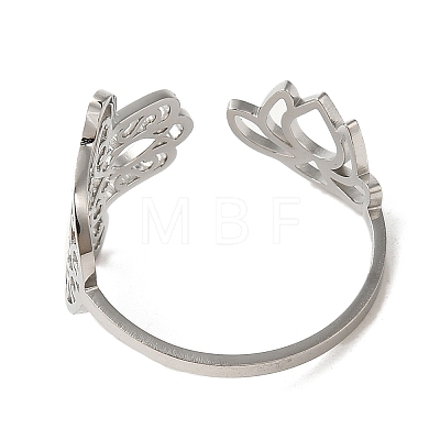 304 Stainless Steel Open Cuff Ring RJEW-Z026-01P-1